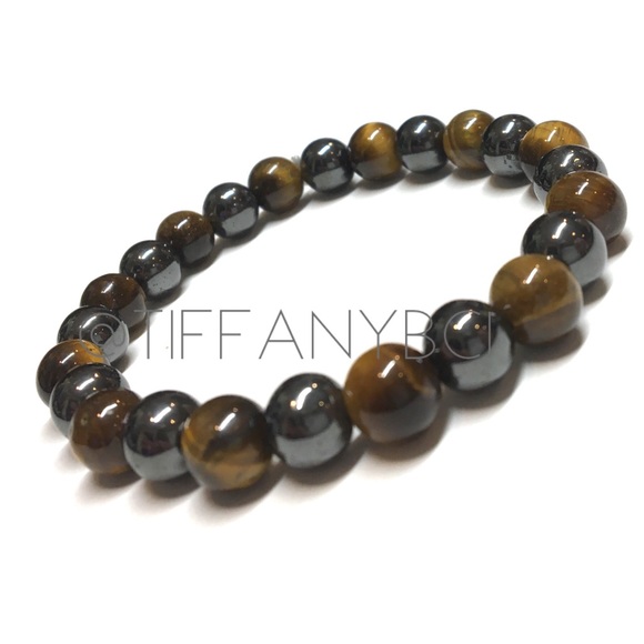 Stone Hematite Tiger Eye Bracelet - Picture 5 of 9